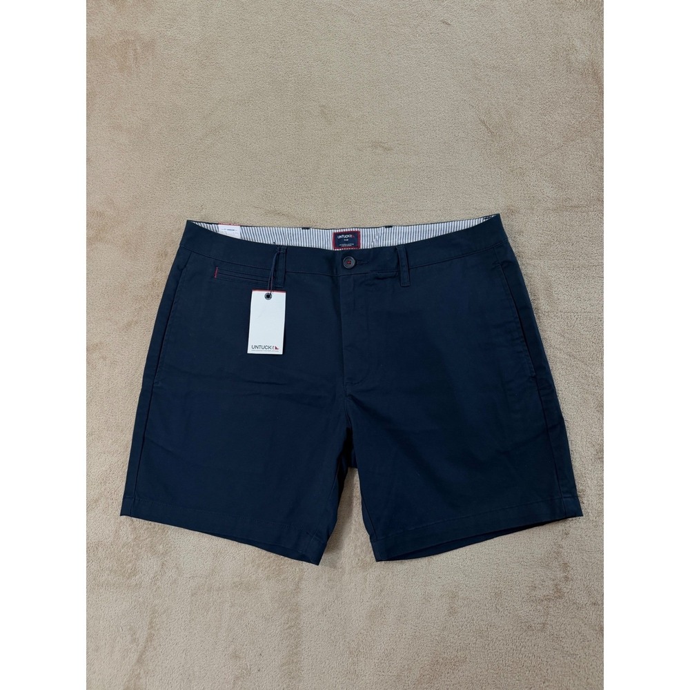 UNTUCKit Classic 7" Chino Shorts Men's Size 36 Blue Stretch Casual Preppy NEW